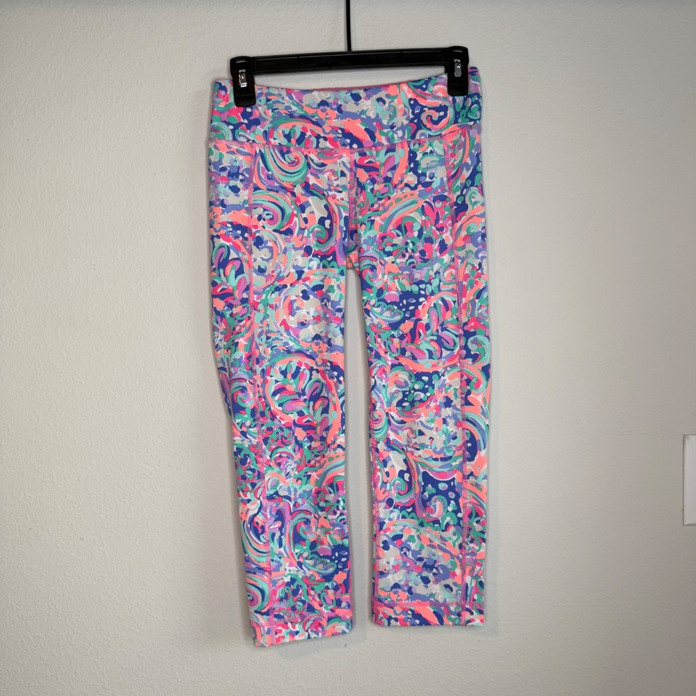 Lilly Pulitzer Luxletic Weekender Cropped Leggings La Playa Paisley Sz Small